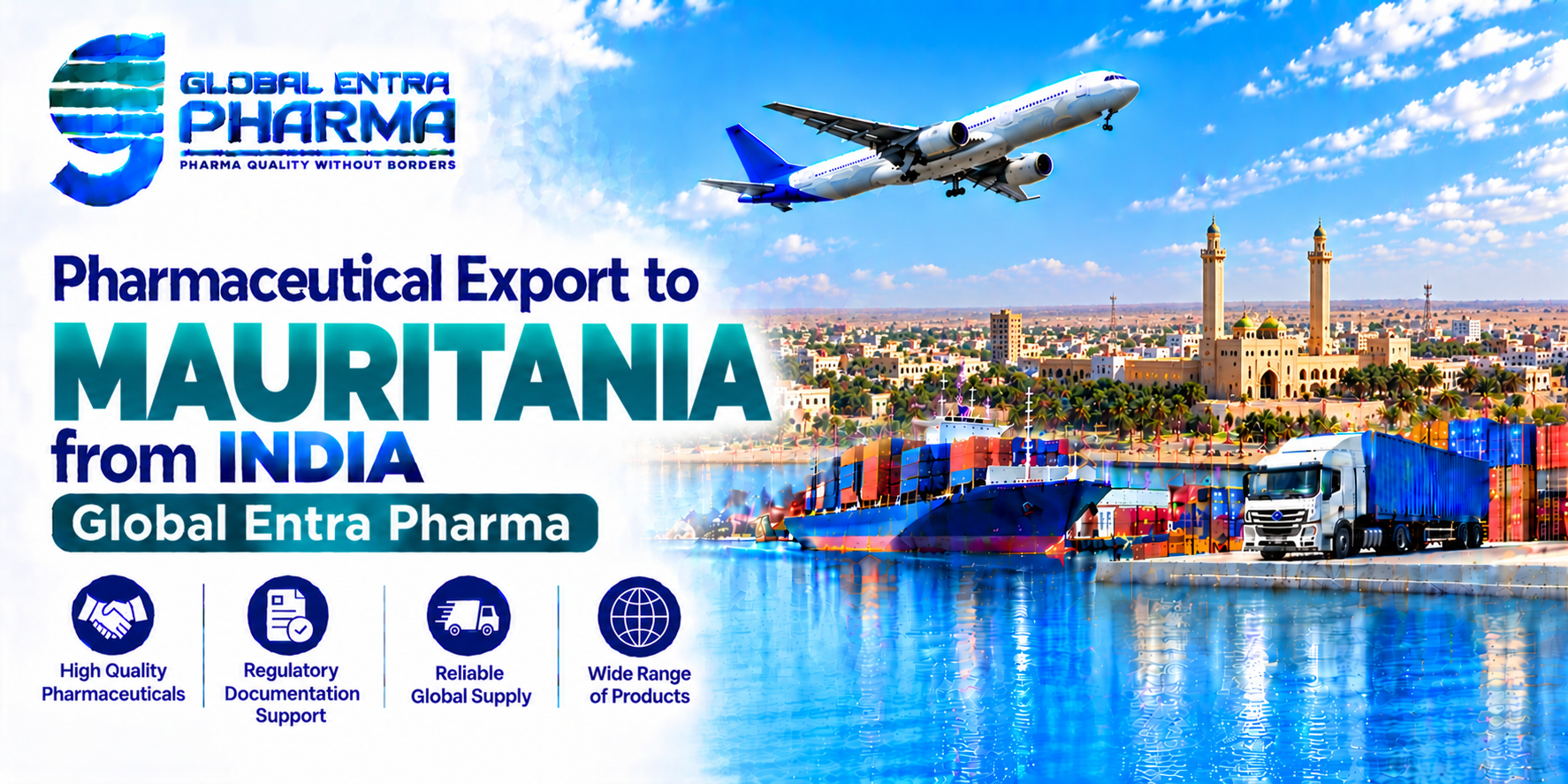 Pharmaceutical Export to Mauritania from India | Global Entra Pharma